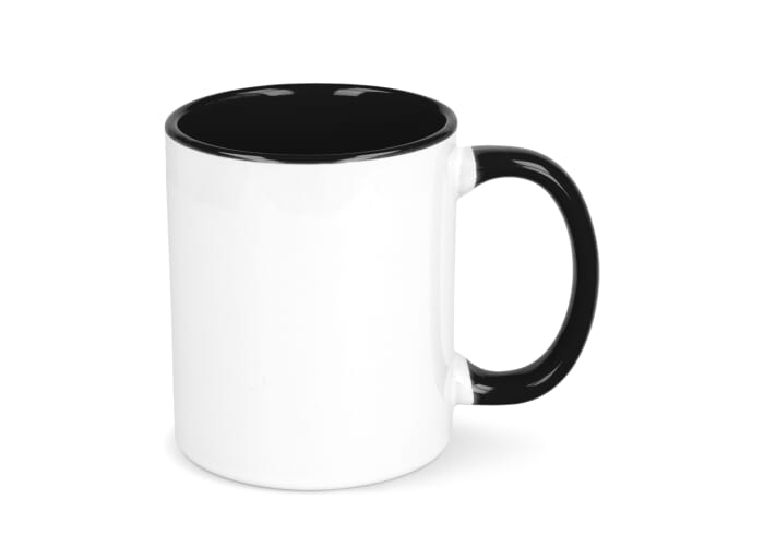 Mug intérieur et anse colorés à personnaliser 300ml Oslo Blanc / Noir